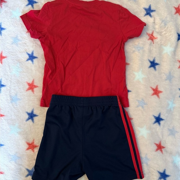 Adidas Red and Black Sports Short Set, Size 24 months - Picture 2 of 5